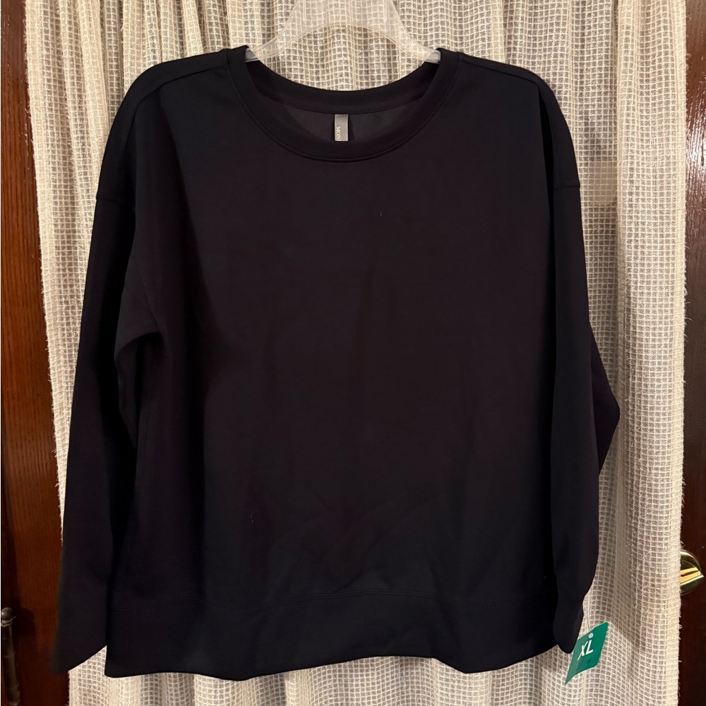Mondetta Women’s Size XL Black Long Sleeve Crewneck Sweatshirt NWT